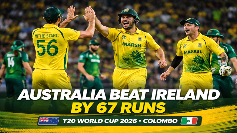 Australia Beat Ireland by 67 Runs in Colombo