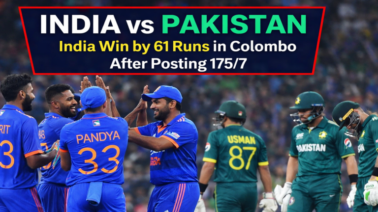 India vs Pakistan India win by 61 runs in Colombo