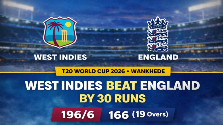 West Indies Beat England by 30 Runs at Wankhede
